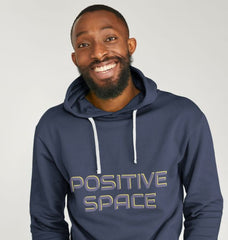 White Positive Space Organic Cotton Hoody